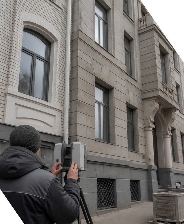 Лазерное сканирование фасадов зданий для обследования в Пугачёве